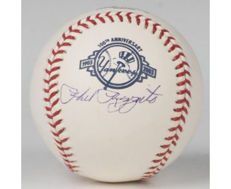 Hand-signed Official Major League Baseball signed by Phil Rizzuto. Certificate of Authenticity from Baseball Nostalgia includ