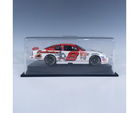 Die-cast metal with plastic parts, 1:24 scale replica of the NASCAR racer. Unique exterior finished to resemble a baseball. T