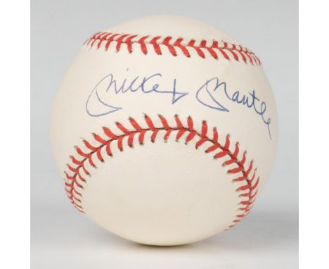 Official American League Baseball signed by Mickey Mantle. Certificate of Authenticity from Madison Sports Management include