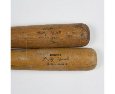 This bat is marked as a Genuine Mickey Mantle Louisville Slugger 125 baseball bat. The top reads Louisville Slugger 125, the 
