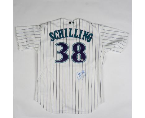 A hand-signed genuine MLB merchandise Arizona Diamondbacks jersey made by Rawlings. The autograph is certified by Mill Creek 