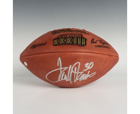 Official Wilson NFL Super Bowl XXXIII Football from the Atlanta Falcons vs Denver Broncos in Miami, Florida January 31, 1999,