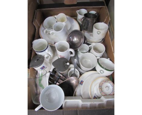 A quantity of Southern Railway and South Eastern Railway ceramics and plated wares including plates, cups, saucers, milk jugs