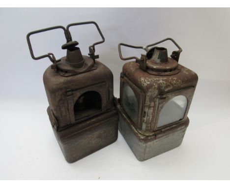 Two signal lamp interiors, a/f