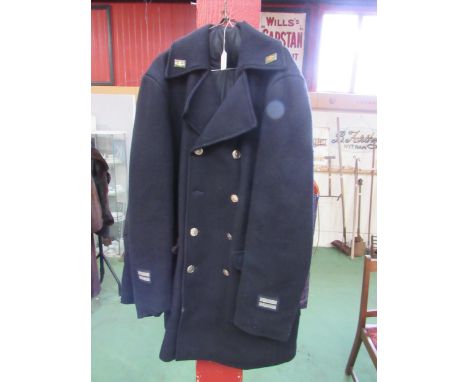 A railwayman's overcoat uniform with British Railways buttons and cloth epaulette's to sleeves