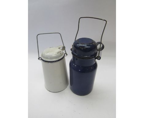 Two enamel billy cans
