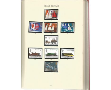 Stanley Gibbons 1979 Windsor Stamp Album Great Britain Hingeless, with approx 50 GB Mint Stamps, Including full Set of Racket