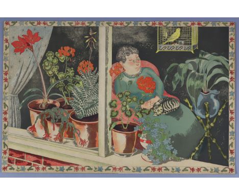 After JOHN NASH (1893-1977). ‘Window Plants’, publ. by School Prints Ltd., coloured lithograph on paper; 19½” x 30” (unframed