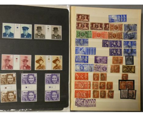 A collection of G B &amp; foreign stamps in eight albums &amp; loose; G B to include Gutter Pairs; 1973 Royal Wedding “Traffi
