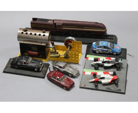 A Meccano “Steam Engine”, 9” wide; twelve Airfix model figure sets, all boxed; &amp; various scale model vehicles, all unboxe