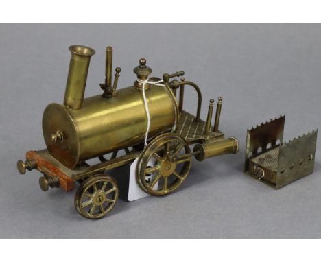 A large brass “Birmingham Dribbler” live steam engine with original burner, 7¼” long.