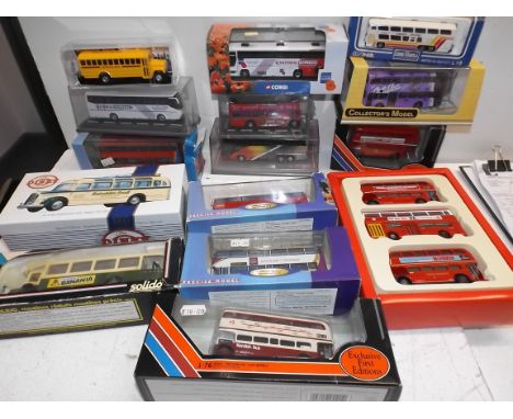 Buses and coaches by Exclusive First Editions and others, each boxed.
