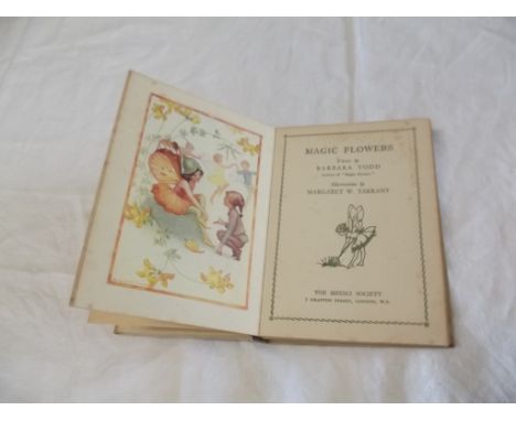 MARGARET TARRANT ILLUS. "Magic Flowers & Magic Houses." 2 Vols in 1, 12 tipped-in col plts comp, orig bds, 12mo, inscr 1940 g