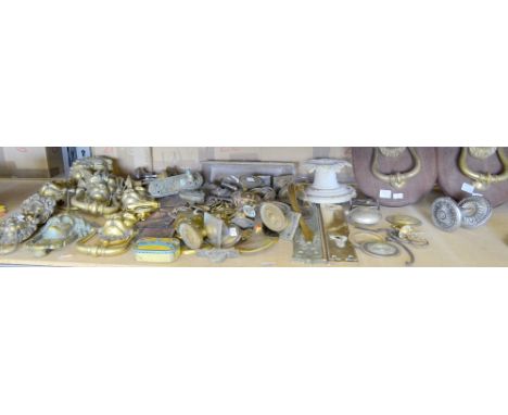 Large collection of door furniture to include knocker, handles and plates, Everything shown in additional images is included 
