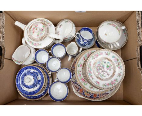Royal Doulton 'Indian Tree' pattern part tea service, together with blue and white part service (2)