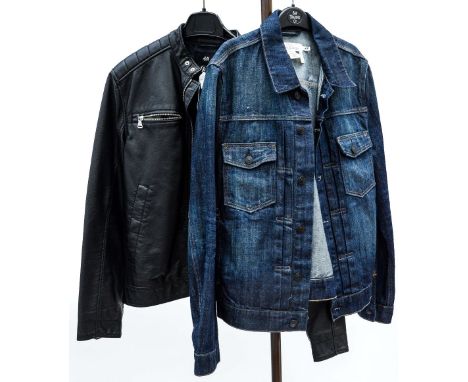 A leather jacket by H & M and a denim jacket (2)