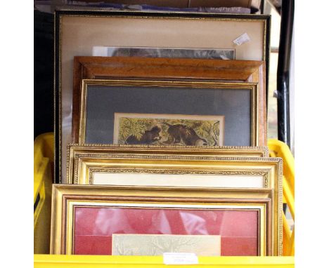 A collection of seven framed and glazed prints, circa Victorian