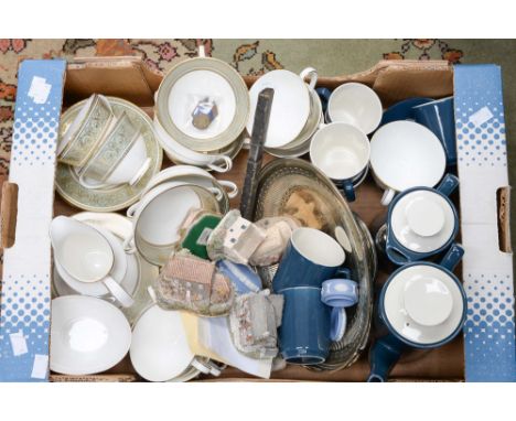 A Royal Doulton English Renaissance pattern part tea service, together with other ceramics including cottages and coffee ware