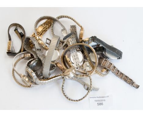 A bag of assorted wristwatches, including Sekonda, Accurist, Ingersol, Timex and Pulsar, some af (18 approx) 