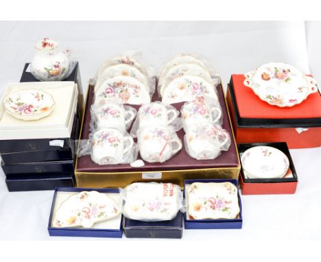 A boxed Royal Crown Derby 'Posies', coffee set with a good collection of boxed Royal Crown Derby Posie trinket dishes 