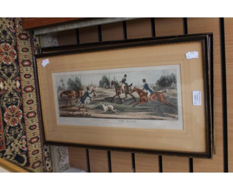 After Pollard, three framed and glazed hunting prints, 'Finding', 'The Chase' and 'The Death'