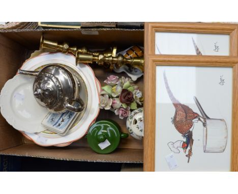 A pair of Midwinter 'Peter Scott'  flying Geese and Mallards pin dishes, together with a Limoges dish Edward VIII bowls Royal