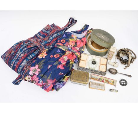 Two vintage dresses, vintage perfume, boxed 