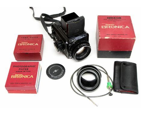 A vintage Bronica 53A camera with 50mm lens and 80mm lens includes filters, lens hood etc 