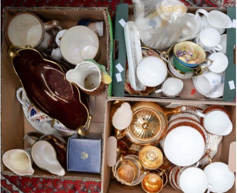 Aynsley tea wares, Wedgwood 'Ice Rose' six piece coffee service, Wade tea wares, Carltonware 'Rouge Royale' etc (3 boxes)