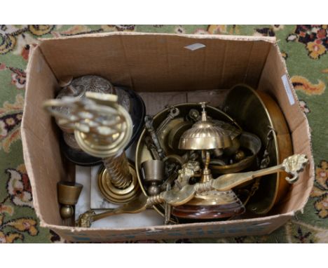 Brass scales and three desk bells