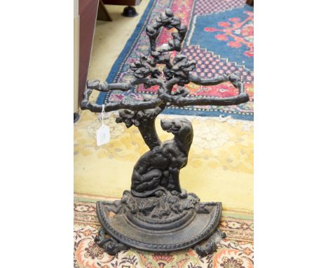 A Victorian black painted cast iron stick stand