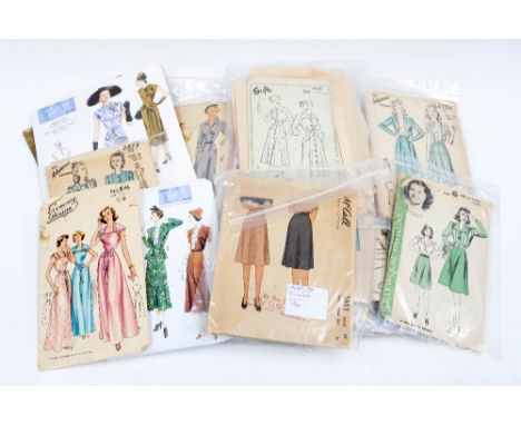 A good selection of dress patterns to include Vogue, American patterns dating form the 1930s/40s/50s and 1960s including ling