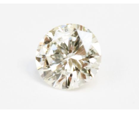 One round brilliant cut diamond total carat weight approx. 0.74ct, clarity I2, colour L-M 