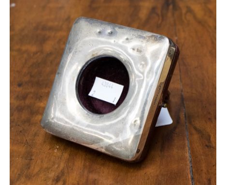 A silver travel clock holder for Hunter, Chester 1901, manufactured imprint R & Co 