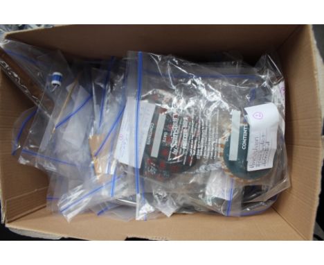 A good box of haberdashery tools, sewing and weaving instruments, carved wood, COATES bobbin box, lace bobbins etc.