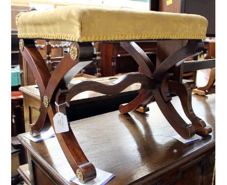 A Regency style mahogany X-framed stool