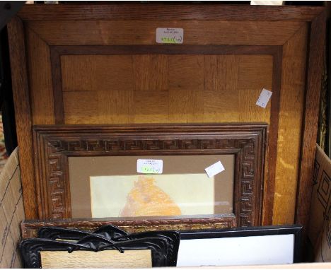 A collection of 19th Century and early 20th Century prints together with two Bretby ceramic wall plaques and a chequer board 