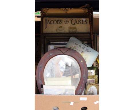 A collection of assorted pictures, including watercolours, prints, photographs, mostly framed, some with gilt frames