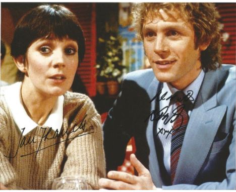 Actress Jan Francis and Actor Paul Nicholas signed 10x8 colour photo from the BBC sitcom Just Good Friends. Just Good Friends