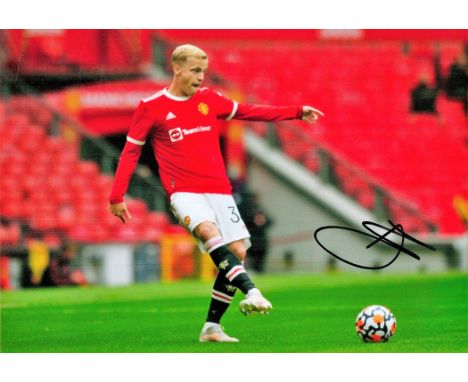 Football Donny van der Beek signed 12x8 Manchester United colour photo. Dutch professional footballer who plays as a midfield
