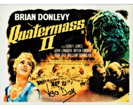 Vera Day signed 10x8 colour promo photograph for 1957 film Quatermass II. Day (born 4 August 1935 in London) is an English fi