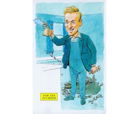 Tom Finney signed Tom the Plumber 6x4 caricature card. Sir Thomas Finney CBE (5 April 1922 - 14 February 2014) was an English