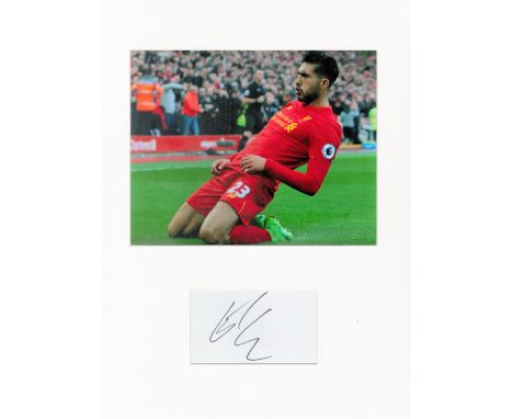 Football Emre Can 16x12 overall Liverpool mounted signature piece includes signed album page and a colour photo during his ti