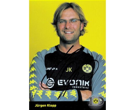 Jürgen Klopp signed 6x4 colour photograph. t Klopp (born 16 June 1967) is a German professional football manager and former p