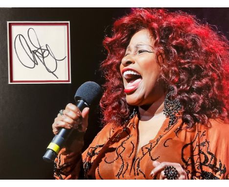 Music, Chaka Khan signed presentation photograph signed presentation photograph featuring a colour photograph board, approx12