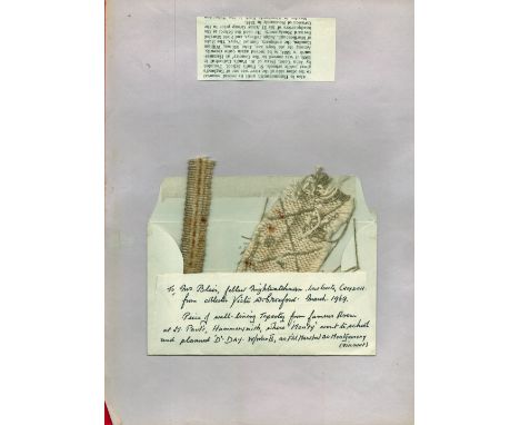 FM Bernard Montgomery WW2 memorabilia. A piece of the wall lining Tapestry from the room at St Pauls Hammersmith, where Monty
