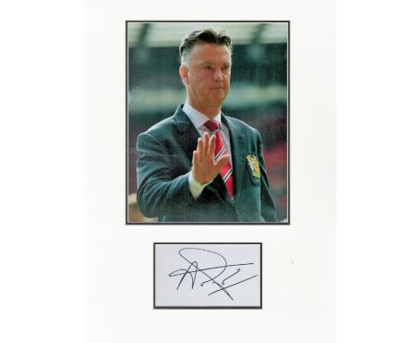 Football Louis Van Gaal 16x12 overall Manchester United mounted signature piece includes signed album page and colour photo f