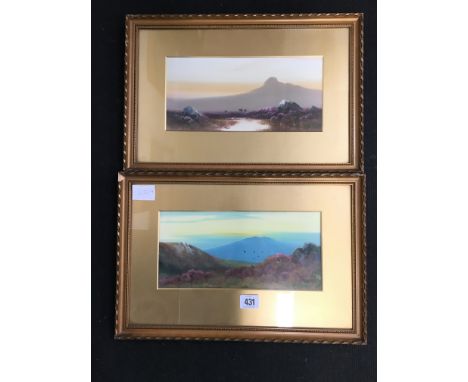 R. D. Sherrin: A pair of gilt framed and glazed watercolours on board; Gorse and Heathland Scenes.