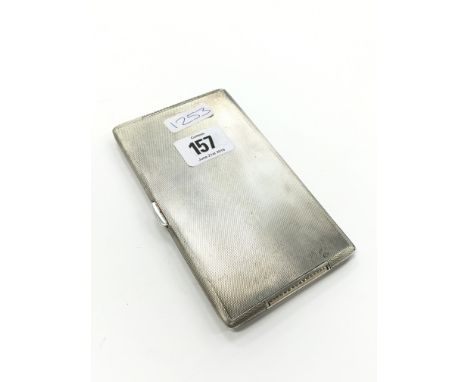 A Silver engine turned gentleman's cigarette case with gilt washed interior by CGC and Co, Birmingham 1938 (189g)
