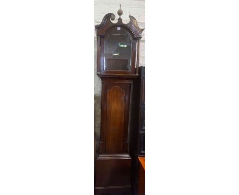 Georgian Mahogany Longcase Clock Case, circa 19th century, Can fit a 12 inch dial, a/f, 224cm high 